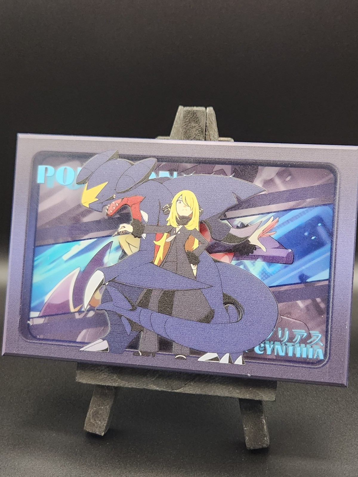 Pokémon paperweight Cynthia and Garchomp