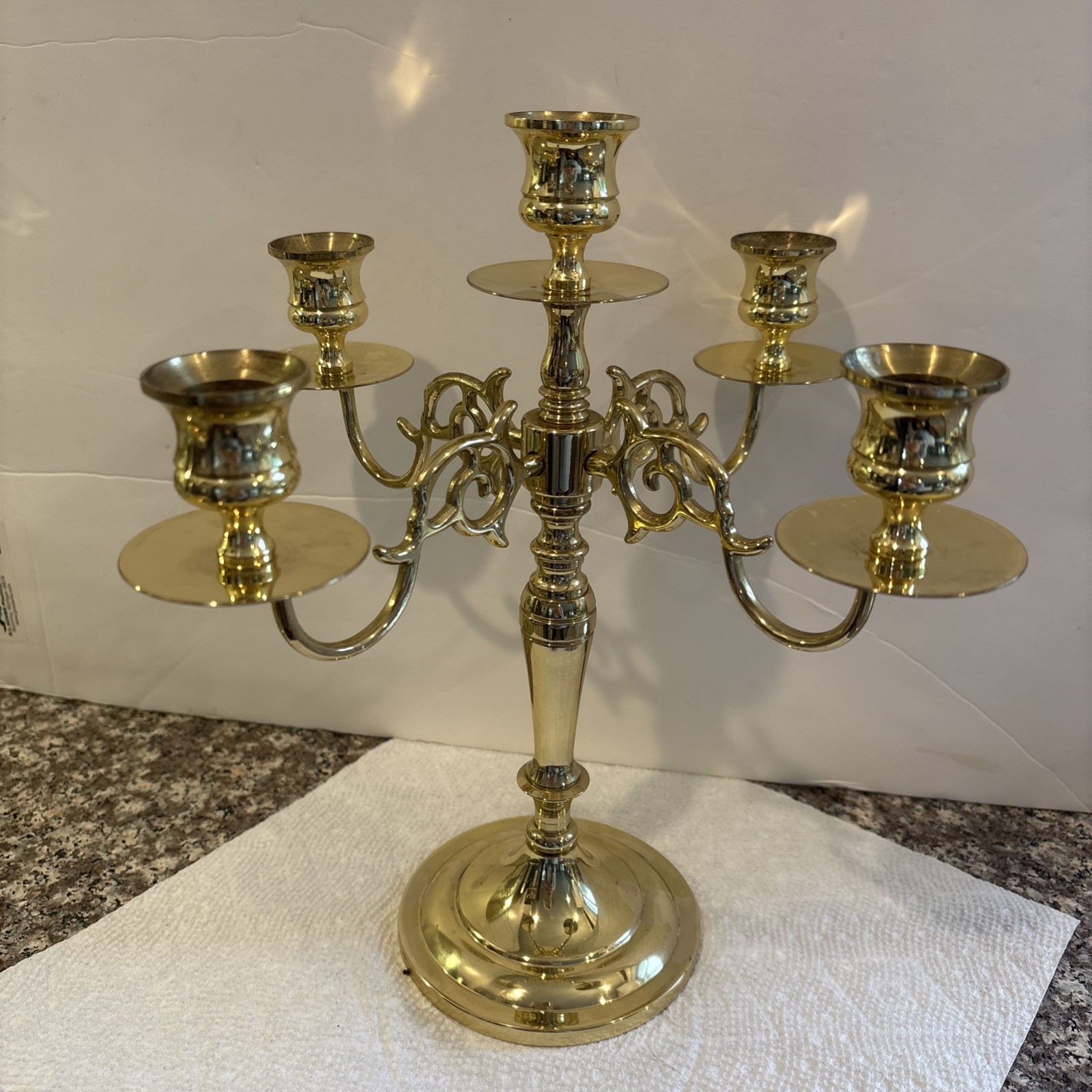 Beautiful Vintage Baldwin Brass Candelabra - 5 Candle Holder - 11.5” Tall USA Beautiful Vintage Baldwin Brass Candelabra - 5 Candle Holder - 11.5” Tall USA