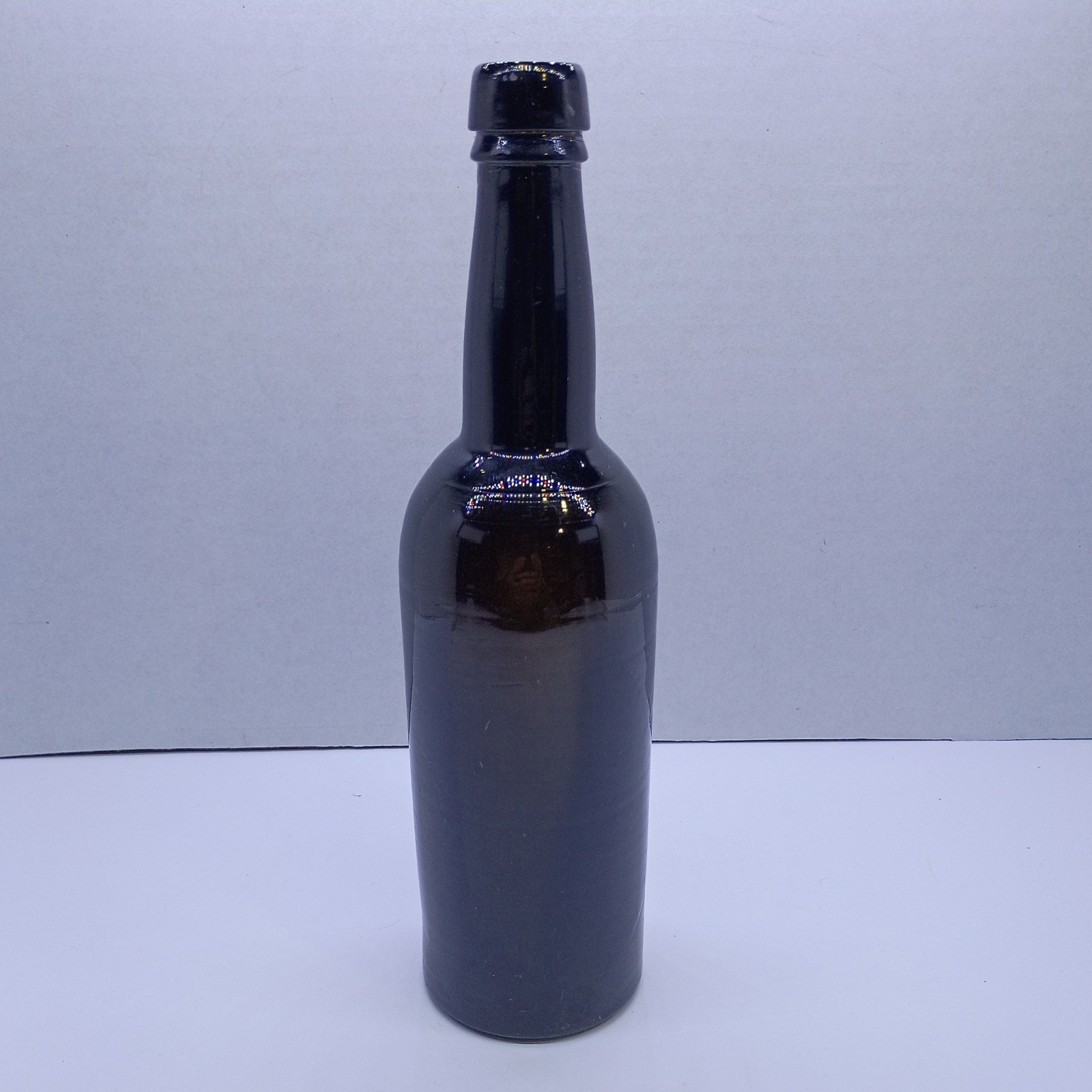 Antique Black Liquor Ale Beer Blown Glass Bottle 1880s