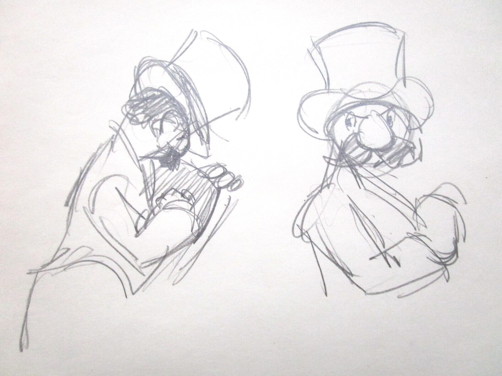 1941 DUMBO CIRCUS RINGMASTER WALT DISNEY ORIGINAL PRODUCTION cel DRAWING Concept