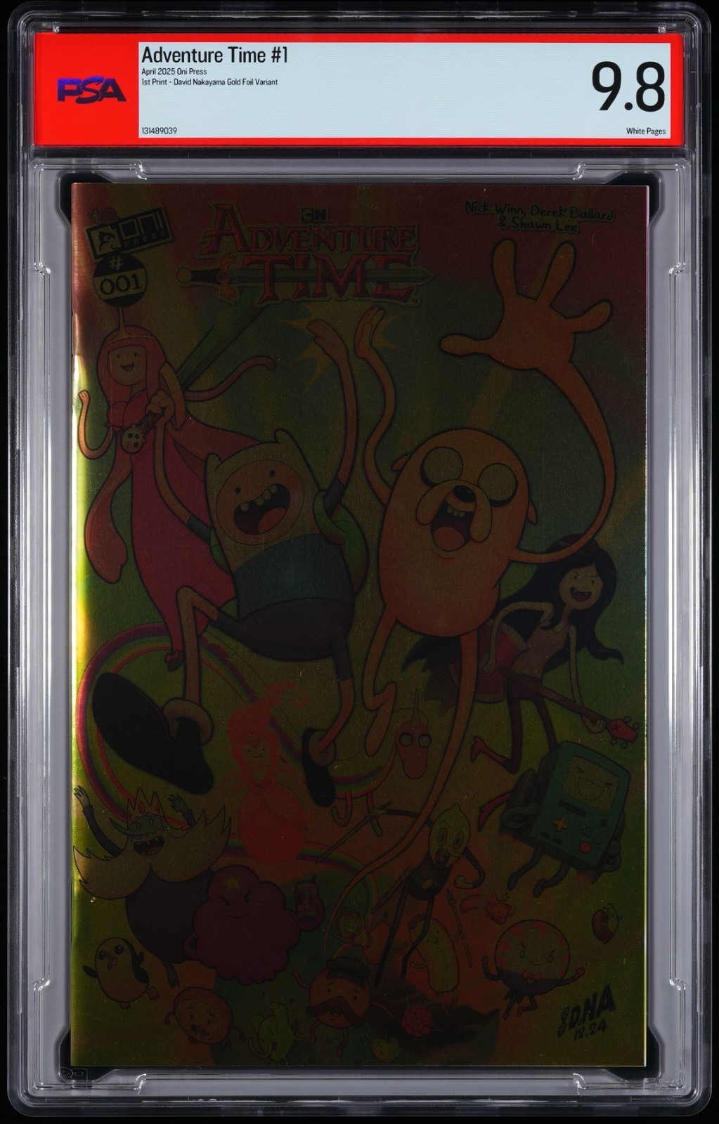 PSA ONI PRESS ADVENTURE TIME #1 APRIL 2025 1ST PRINTING GOLD FOIL DAVID NAKAYAMA