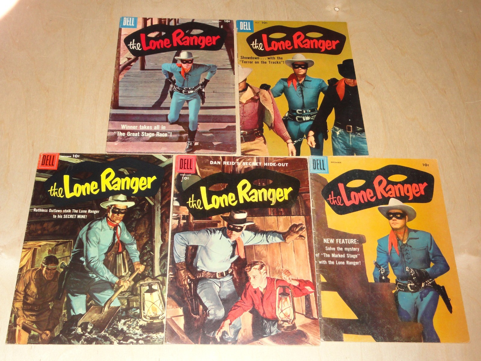 Lone Ranger #99 VG+, #104 VG/FN, #114 VG+, #116 VG+, #121 VG+ (1956-1958) Dell