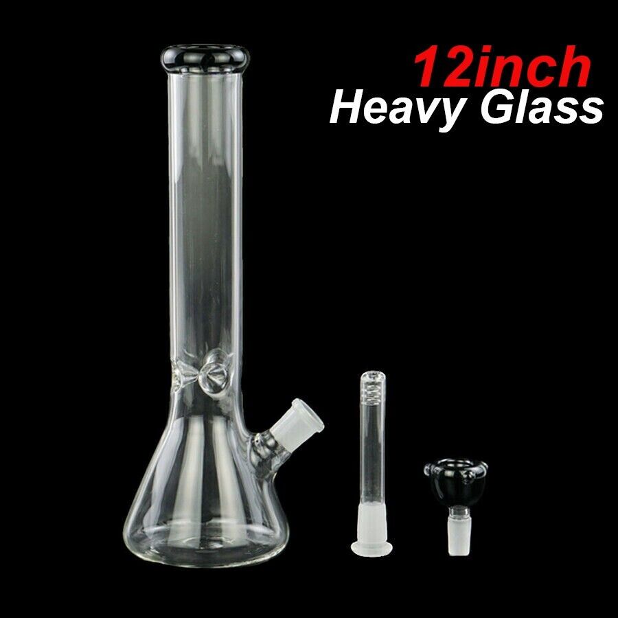 12inch Heavy Glass Bong Beaker Precolator Hookah Smoking Water Pipe Bubbler+bowl
