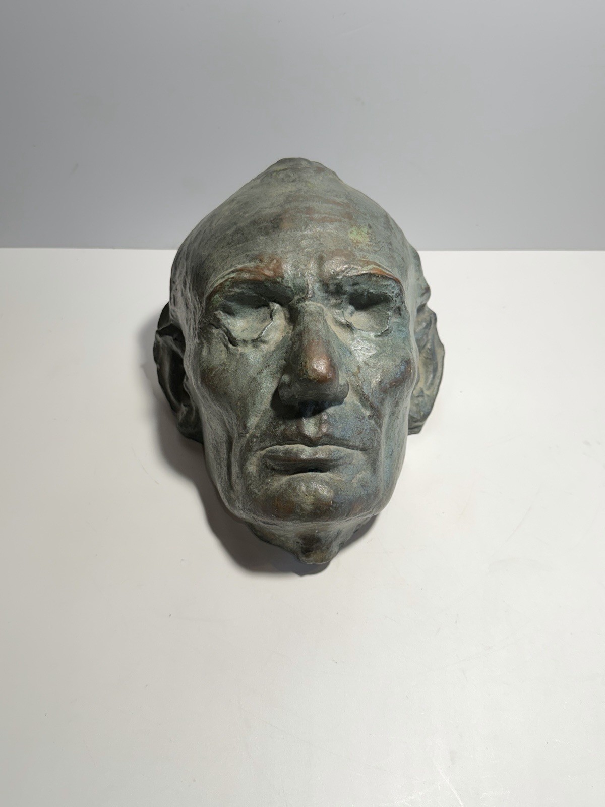 Antique 19th Century Bronze Life Mask Of President Abraham Lincoln Volk