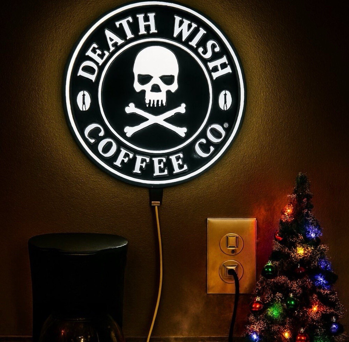 Death Wish Coffee 3D Printed wall Lamp with remote coffee lover edition