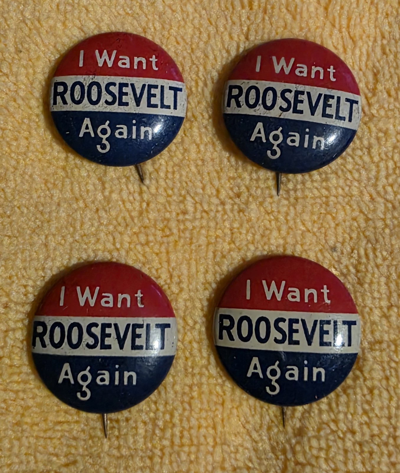 Vintage FDR Roosevelt Pinback Button 1936 1940 Campaign Geraghty Lot 4