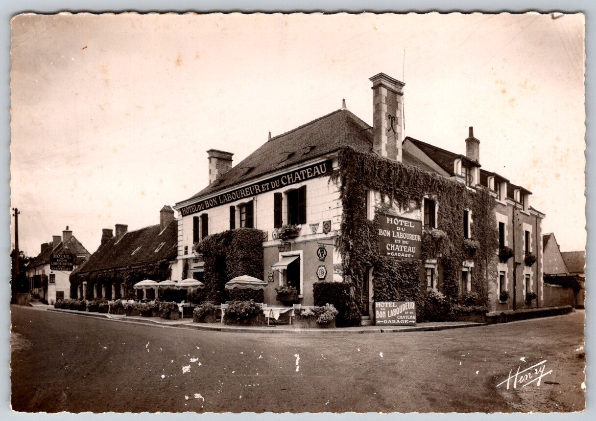 Hotel du Bon Laboureur et du Chateau RPPC Real Photo Postcard