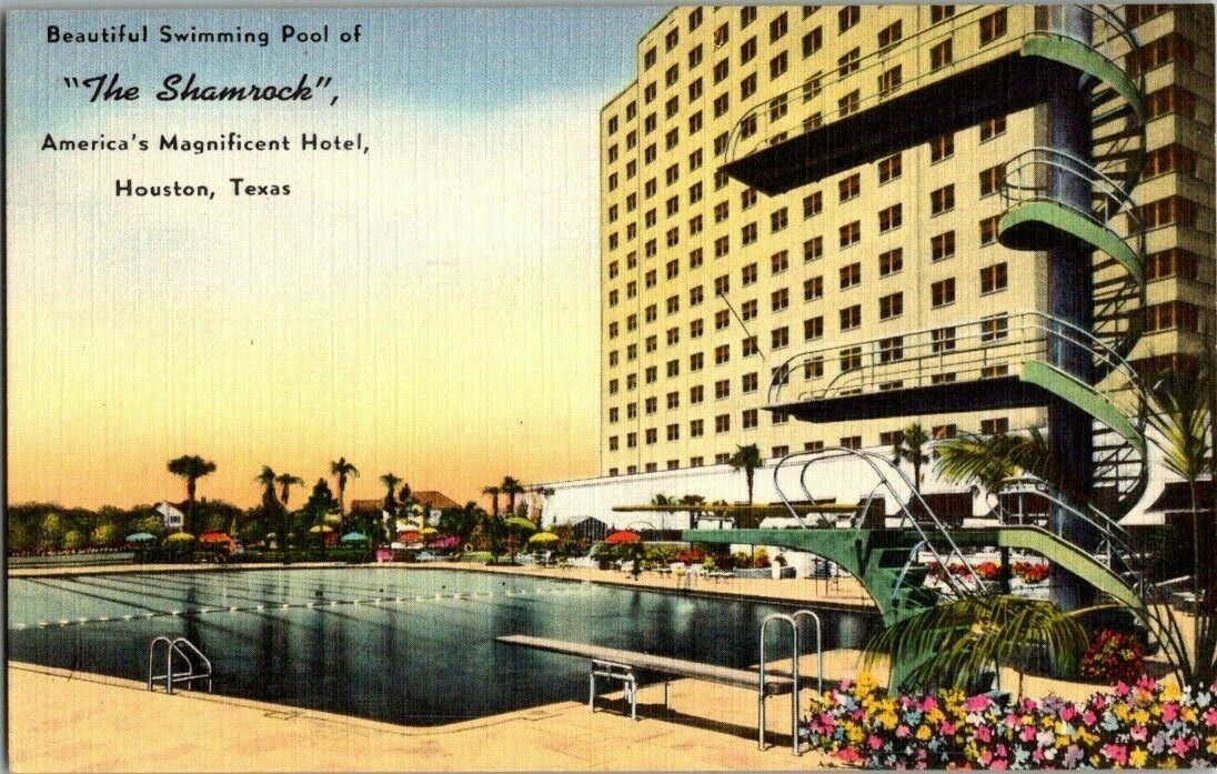 1940\'S. HOUSTON, TX. THE SHAMROCK HOTEL. POSTCARD xz6