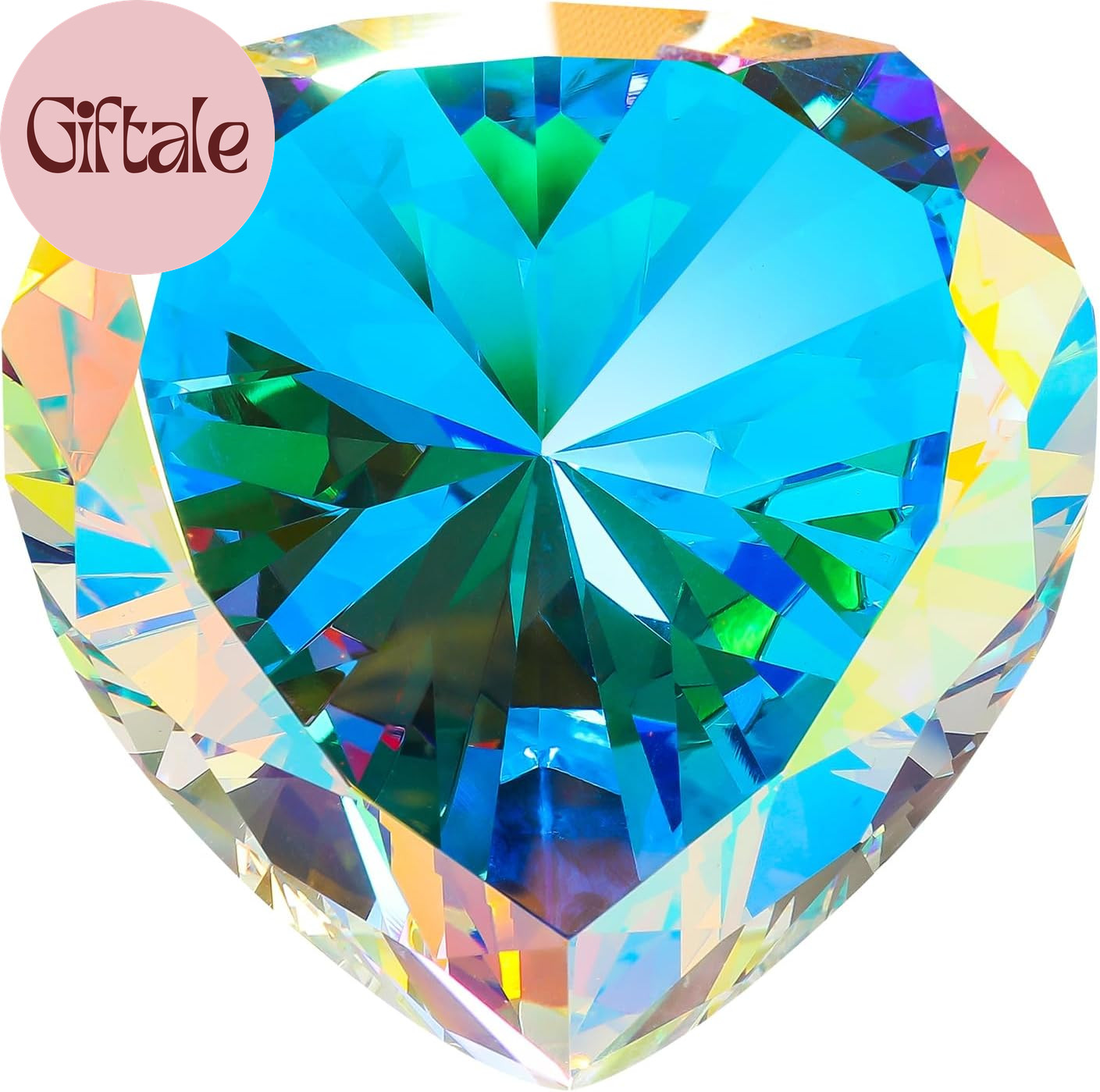 60Mm Crystal Diamond Paperweight Heart Shaped Glass Gems Big Fake Diamonds Paper