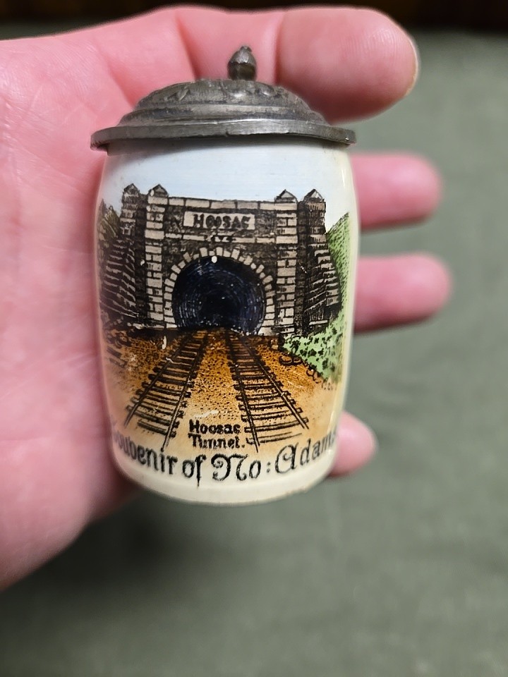 Old Rare Antique Hoosac Tunnel Adams MA Mass Miniature Souvenir Mini Beer Stein Old Rare Antique Hoosac Tunnel Adams MA Mass Miniature Souvenir Mini Beer Stein
