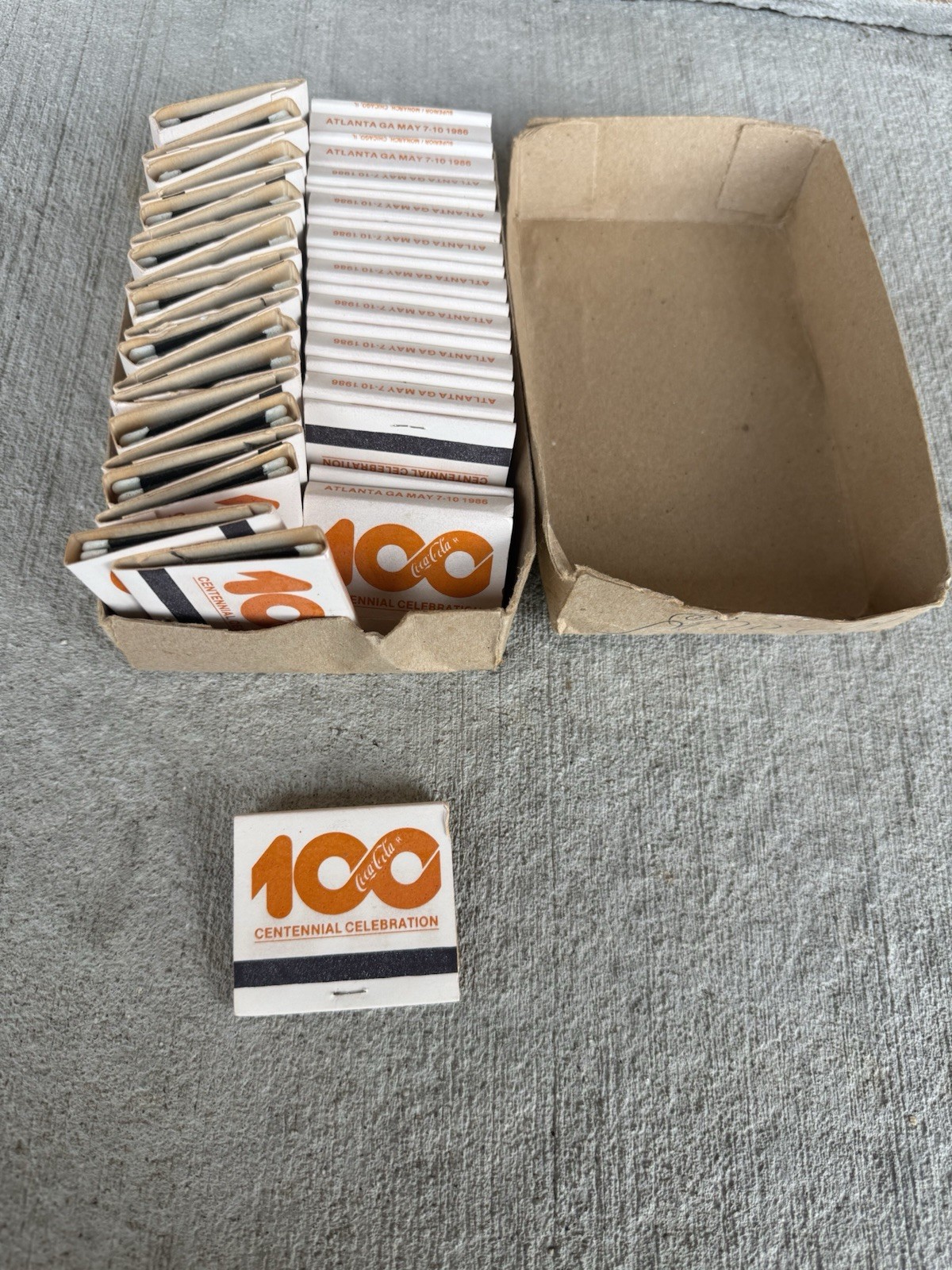 Lot Of 40 Vintage 1986 Coca-Cola 100 Centennial Matchbooks Unstruck New