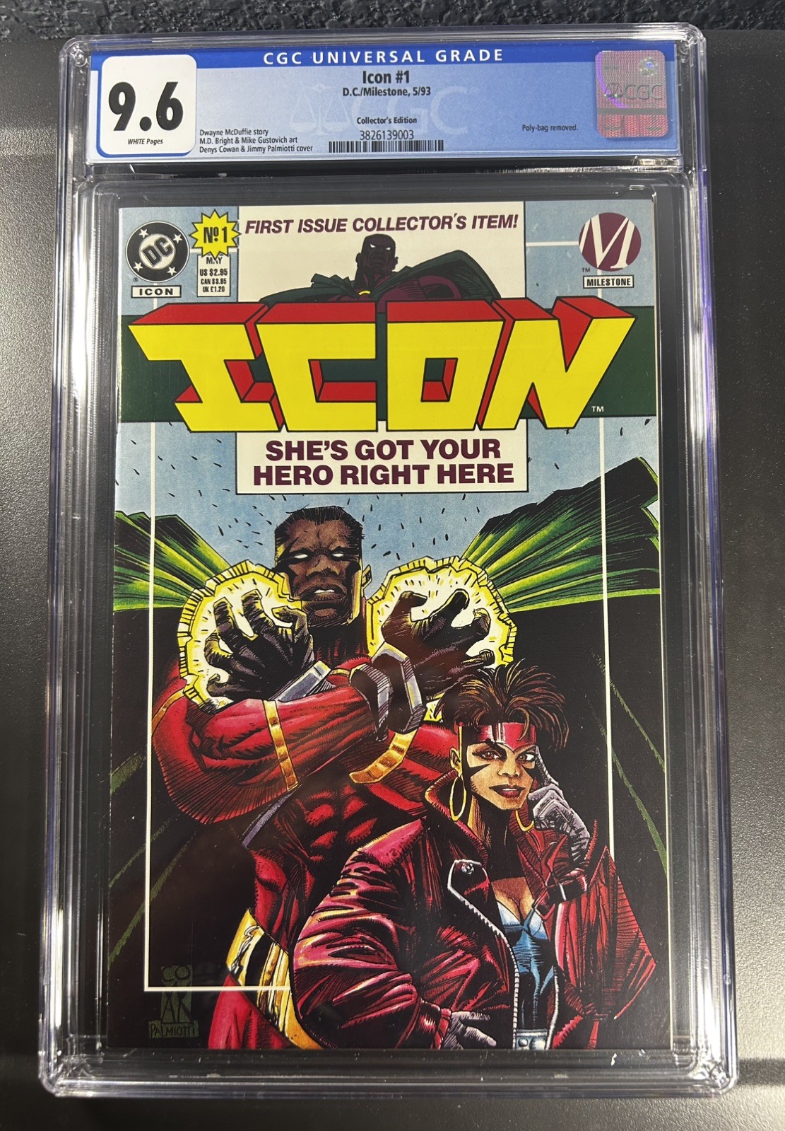 Icon #1 CGC 9.6 (1993) – Collector's Edition - 1st app of Icon, Rocket app