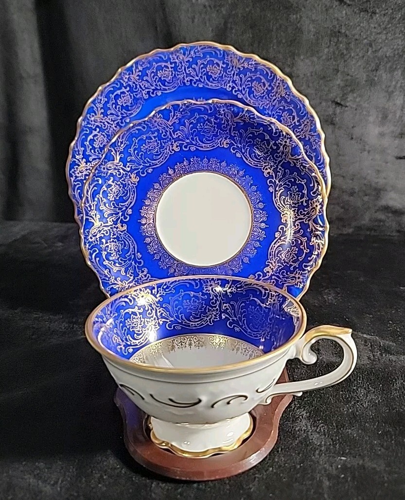  Antique Schumann Bavaria Teacup,Saucer & Luncheon Plate Trio 1918-29 Mark