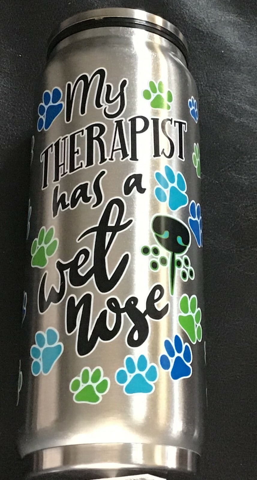 Spoontiques 20912 Therapist Has a Wet Nose Stainless Steel Can, 12 ounces Silver
