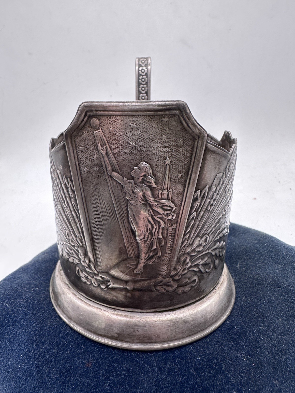 Vintage Soviet Podstakannik Cup Holder Space  Rocket, 1960-1970 Years