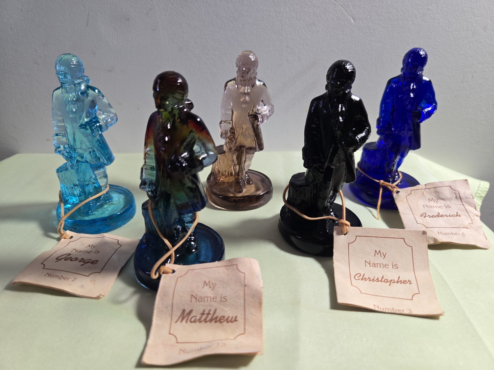 Vintage (5) Boyd Glass Colonial Statue, Only 500 Made. Very Collectible.