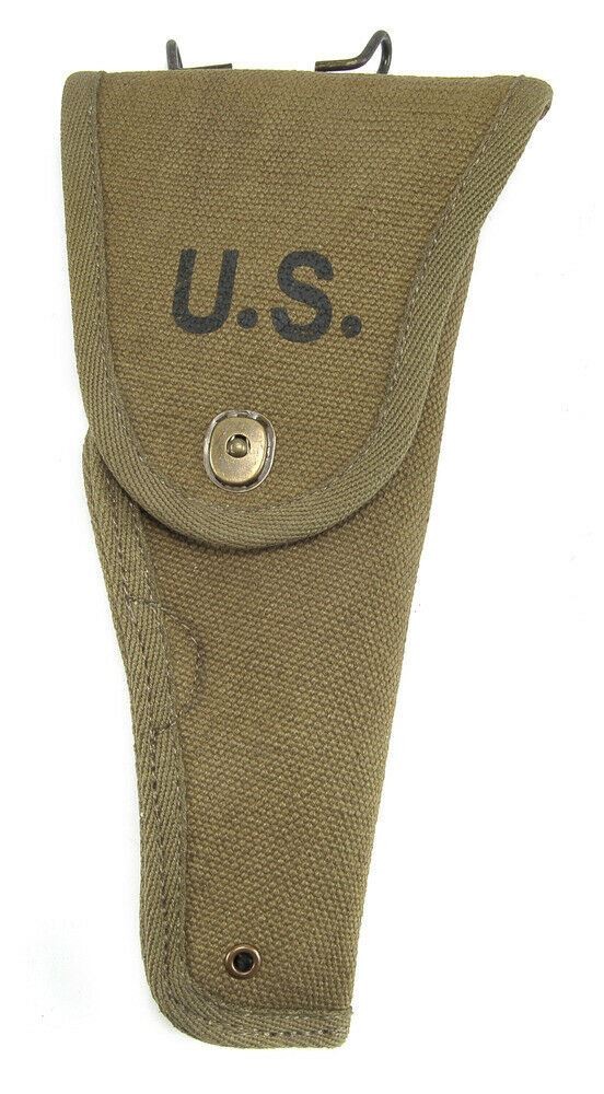 US WW2 M1916 Colt 1911 .45 Holster OD Cotton Webbing Experimental M1Holster US WW2 M1916 Colt 1911 .45 Holster OD Cotton Webbing Experimental M1Holster