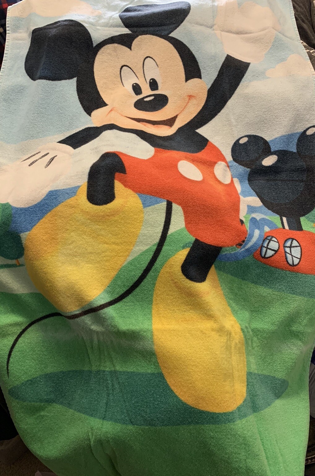 Vintage Mickey Mouse Disney Towel Rare 53” X 25”