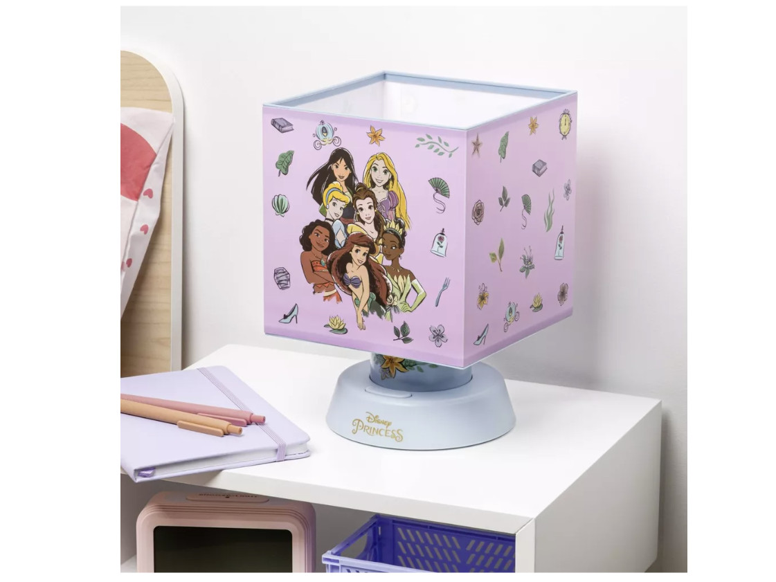 Disney Princess Pink LED Table Lamp Night Light 3-Way Auto-Off