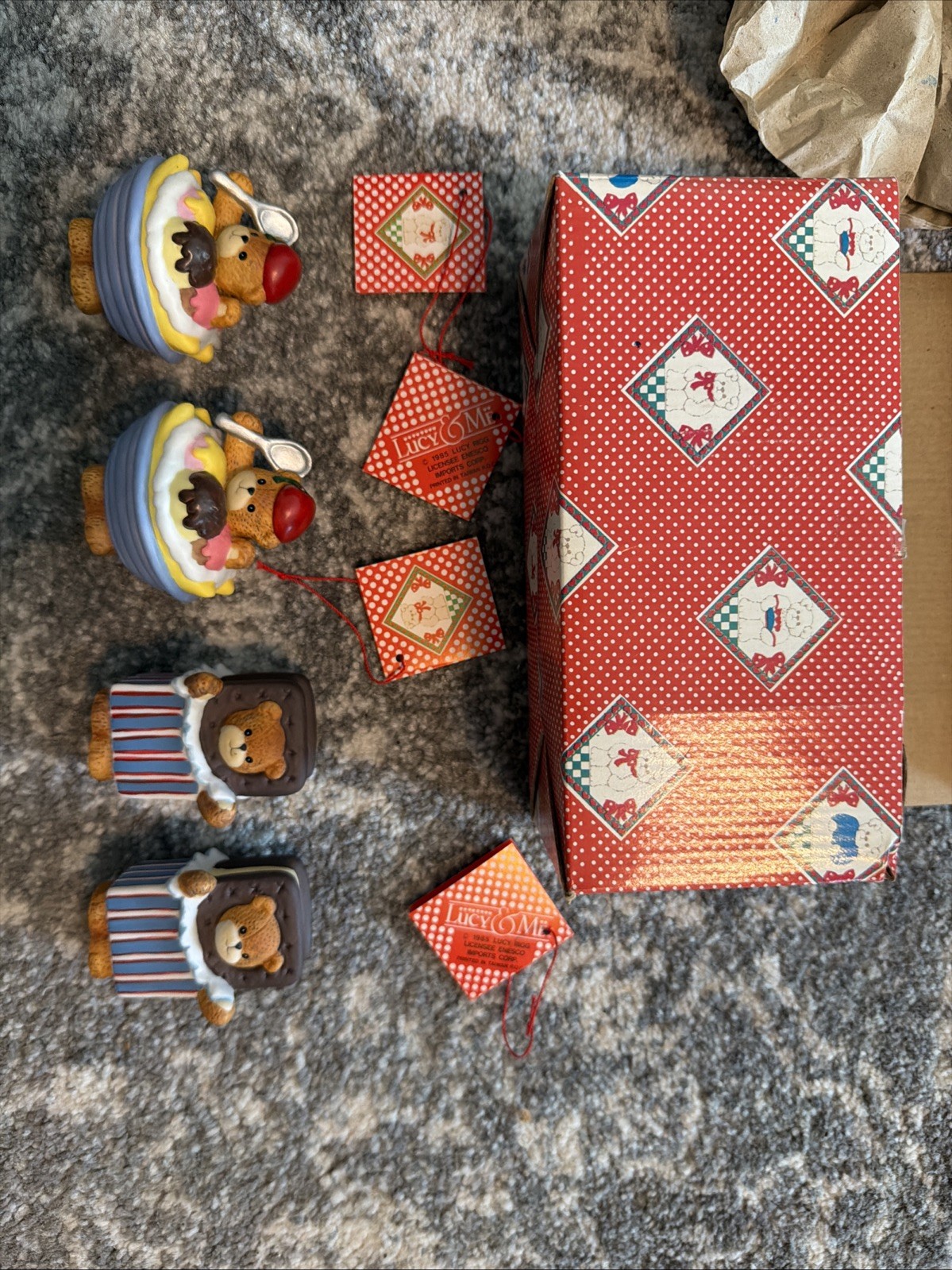 (4) Enesco Lucy and Me Lucy Rigg Bear as Banana Split Ice Cream Sundae Sandwich
