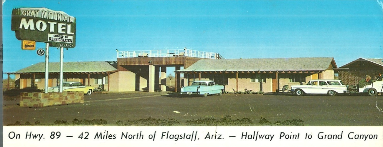 XL CARD  VIEW OF THE GRAY MOUNTAIN MOTEL ON HWY 89 42 MILES NORH OF FLAGSTAFF,AZ