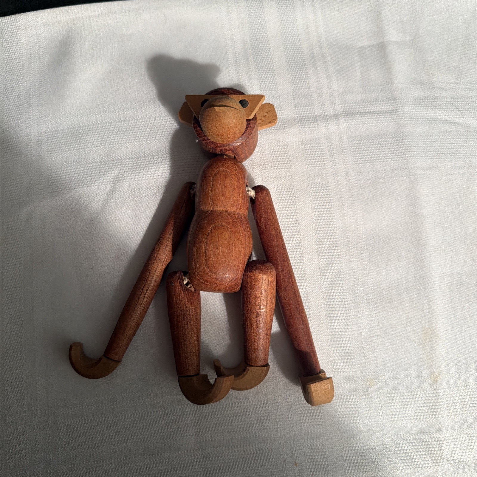 Vintage Mid Century Danish Teak Articulated Hanging Monkey 