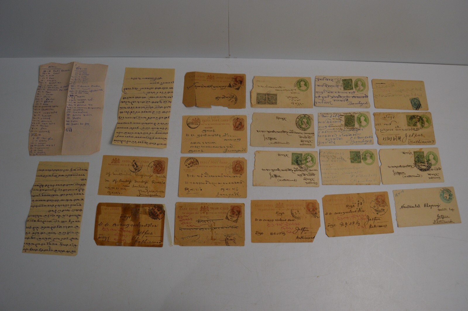 Antique India Post Card Letters Bombay Gujarat Mumbai Late 1800's Early 1900's
