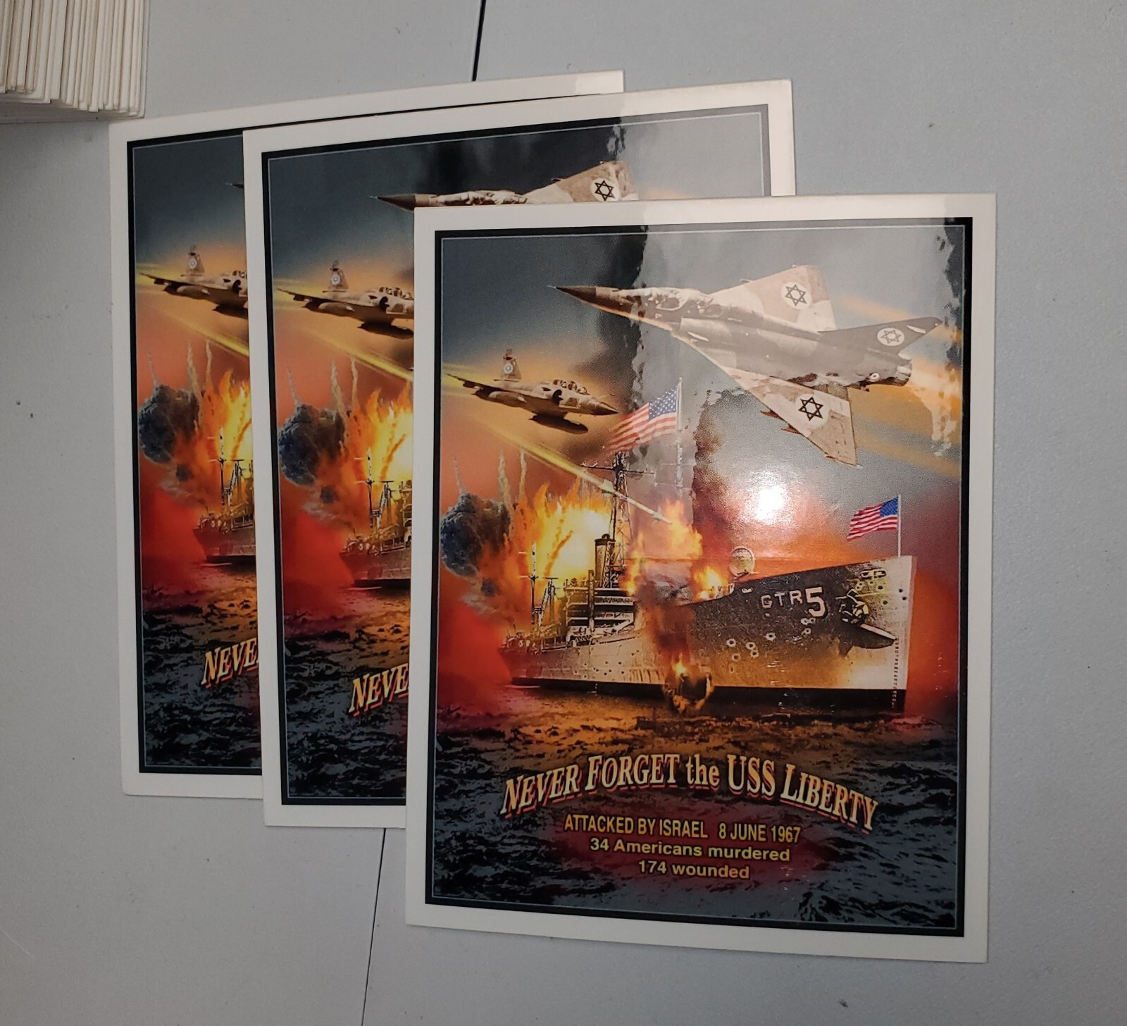 Remember the USS Liberty ISRAEL 🇮🇱 False FlagStickers (3) Pre-9/11 Remember the USS Liberty ISRAEL 🇮🇱 False FlagStickers (3) Pre-9/11