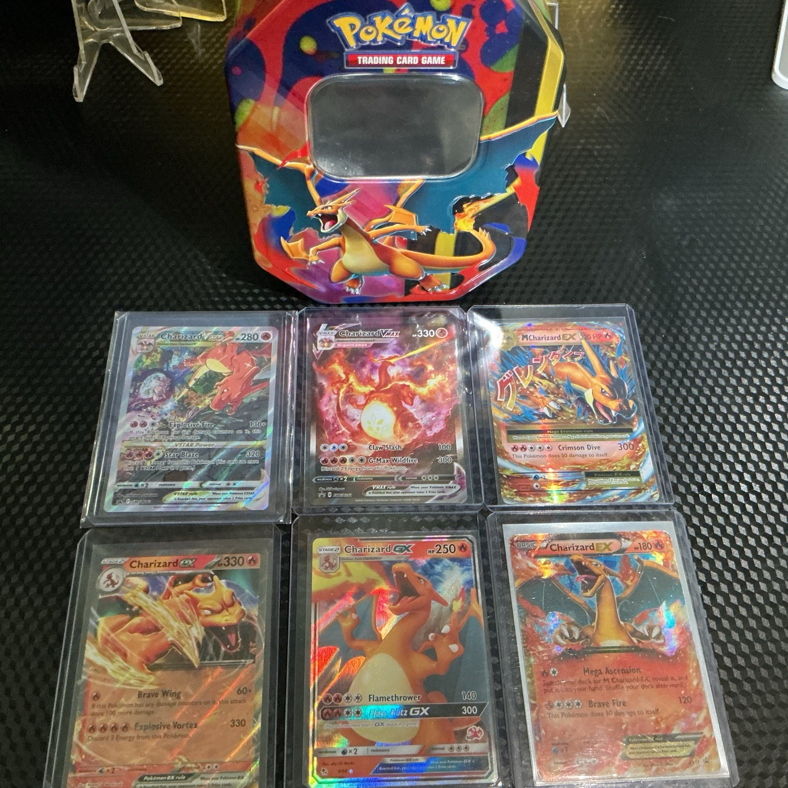 Charizard Pokémon Card Lot 6 Holo VSTAR VMAX EX GX M Charizard + Tin