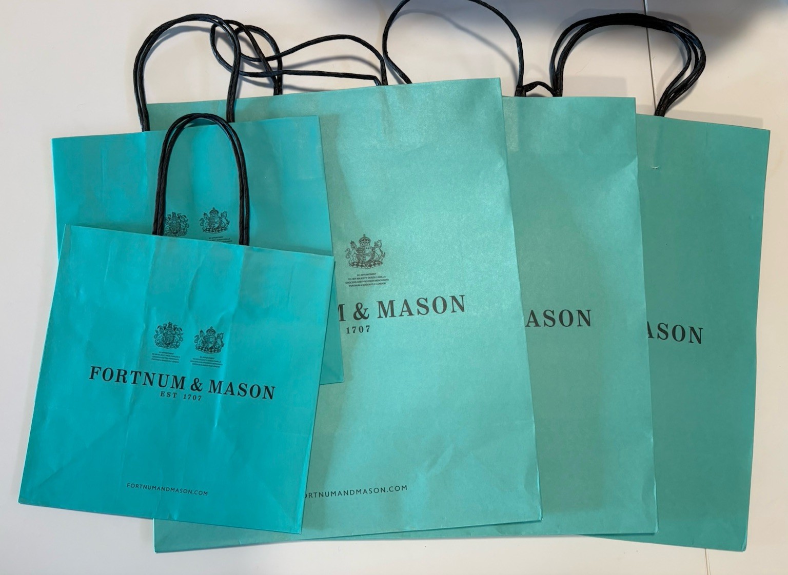 Lot 5 Fortnum & Mason London England Paper Shopping Bags