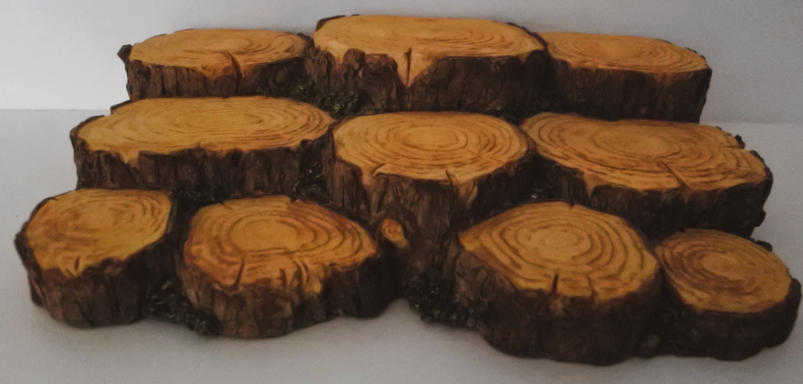 Wood Log Stumps Riser, Figurine Display, WOODLAND by Enesco VERY RARE