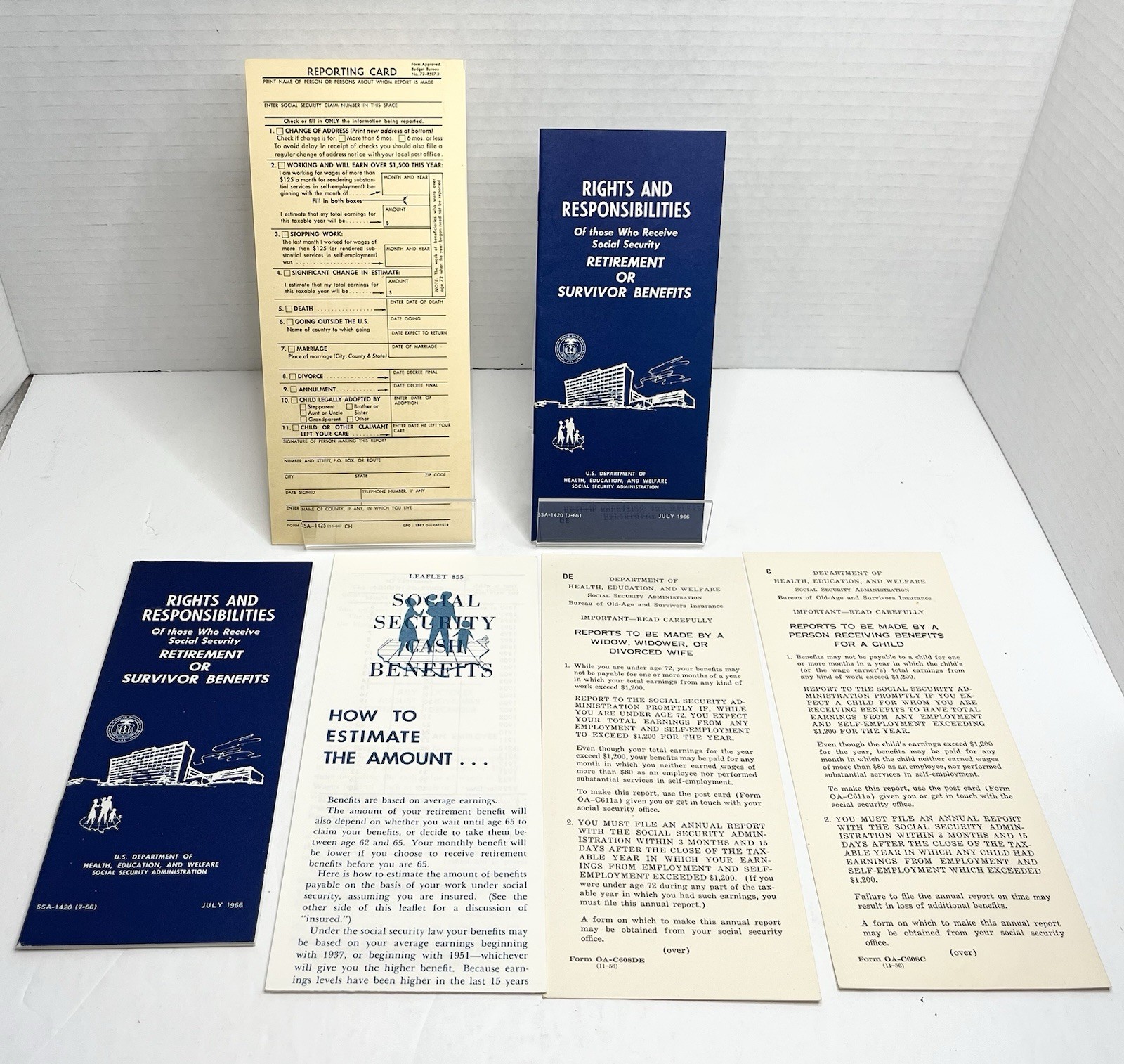 Vintage 1966 Dpt. of Health Education & Welfare Social Security Info Pamphlets Vintage 1966 Dpt. of Health Education & Welfare Social Security Info Pamphlets