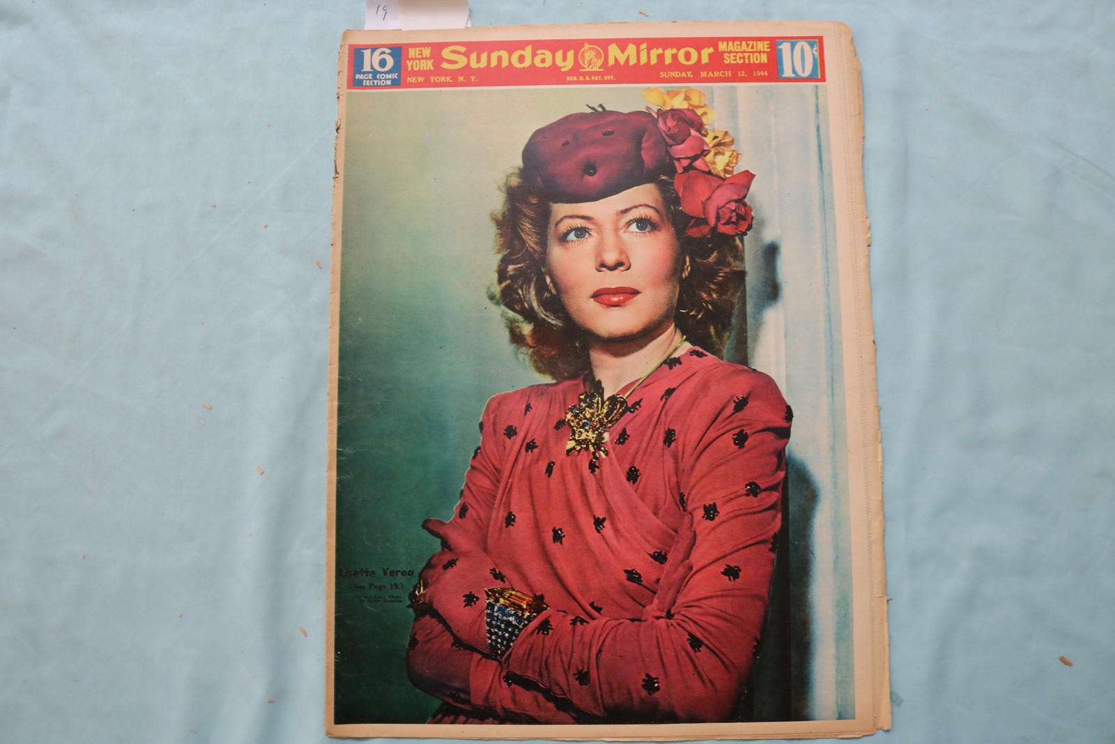1944 MARCH 12 SUNDAY MIRROR NEWSPAPER MAGAZINE SECTION - LISETTE VEREA - NP 9086