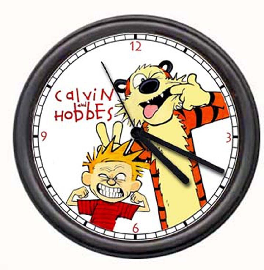 Calvin And Hobbes Tiger Boy Comic Strip Retro Vintage Gift Sign Wall Clock