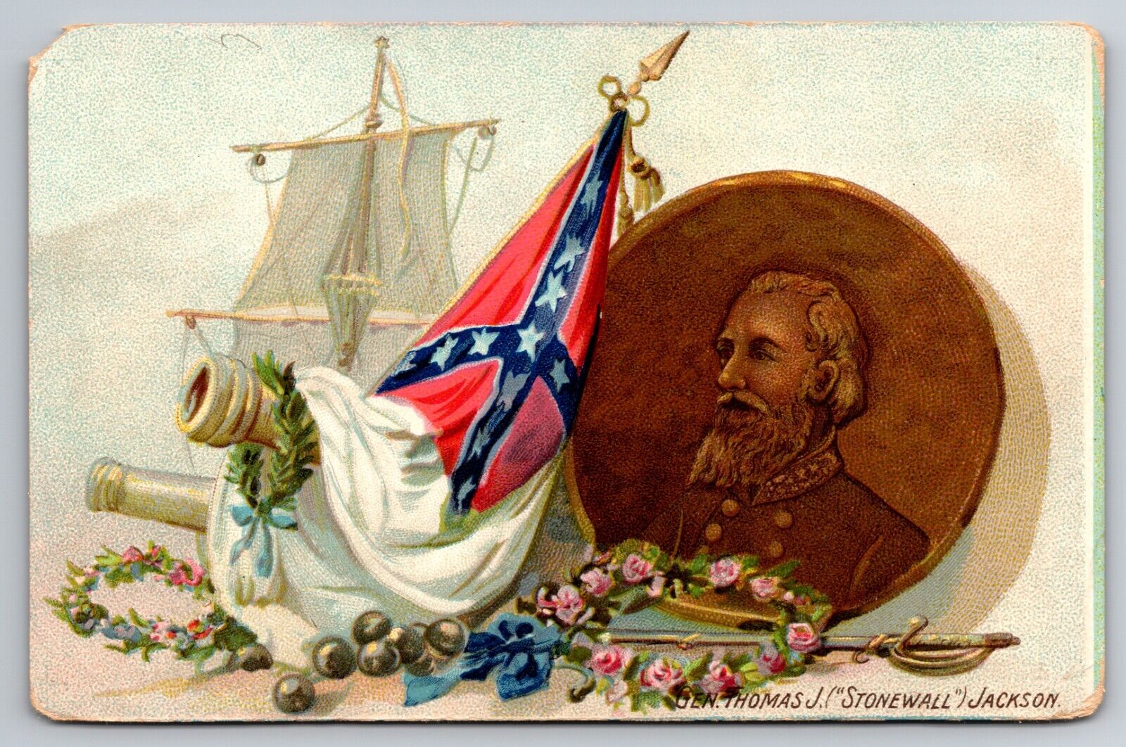 General Thomas Stonewall Jackson Confederate Raphael Tuck c1910 Postcard