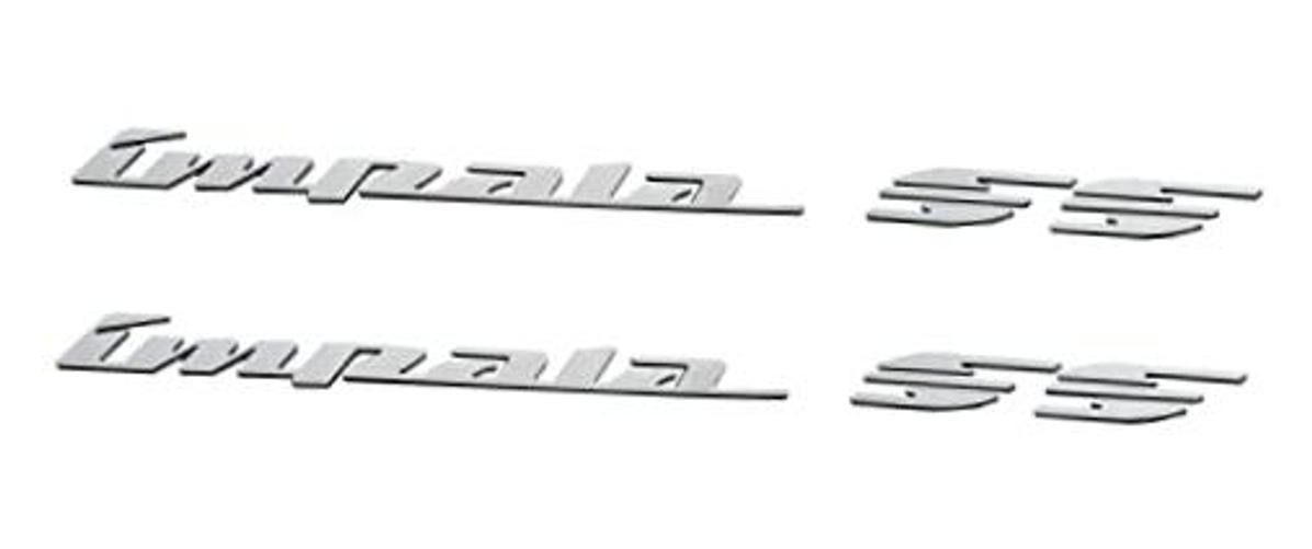 2Pcs 94-96 Impala Ss Rear Quarter Panel Emblems 3D Letter Badge Car Chrome