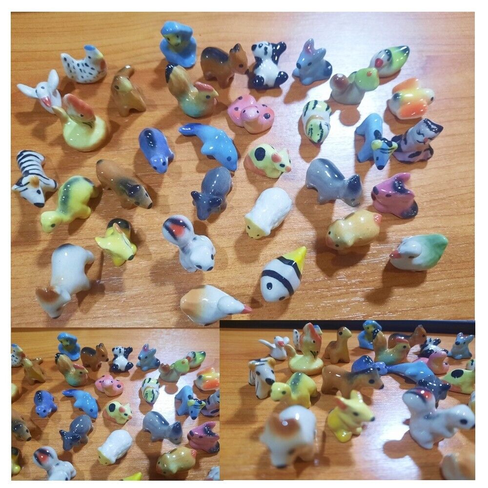 30 Pcs Animal Miniature Ceramic Mini Mix Random Figurines Wholesale