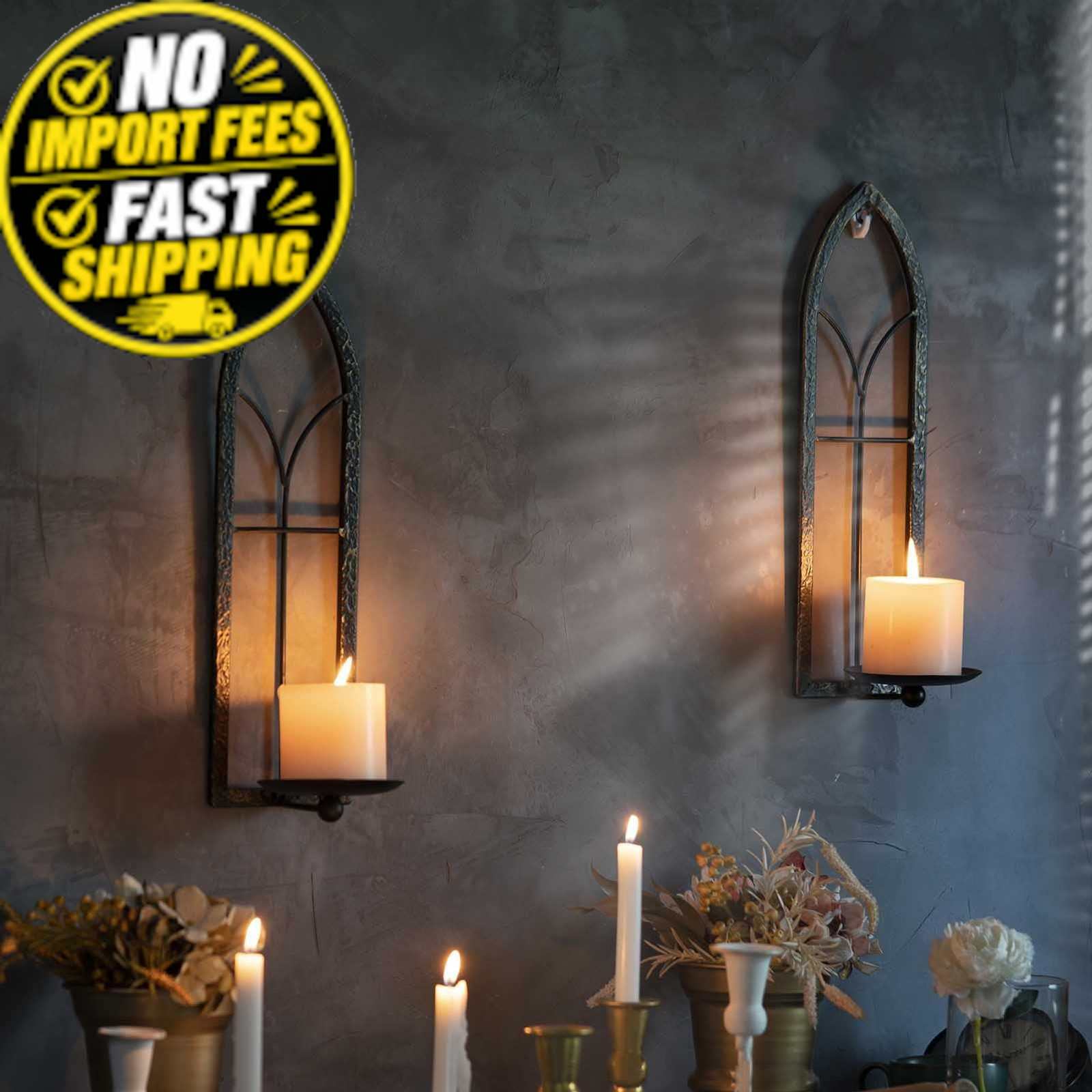 GAKA Metal Rustic Wall 4.7 inches x 3.9 x 15.7 inches, Black Gold