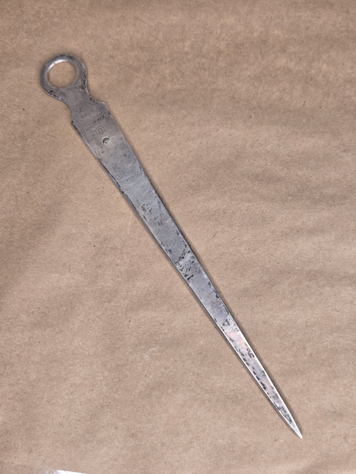 RMN Vintage Sterling Silver 1796 Dublin Reproduction Letter Envelope Opener