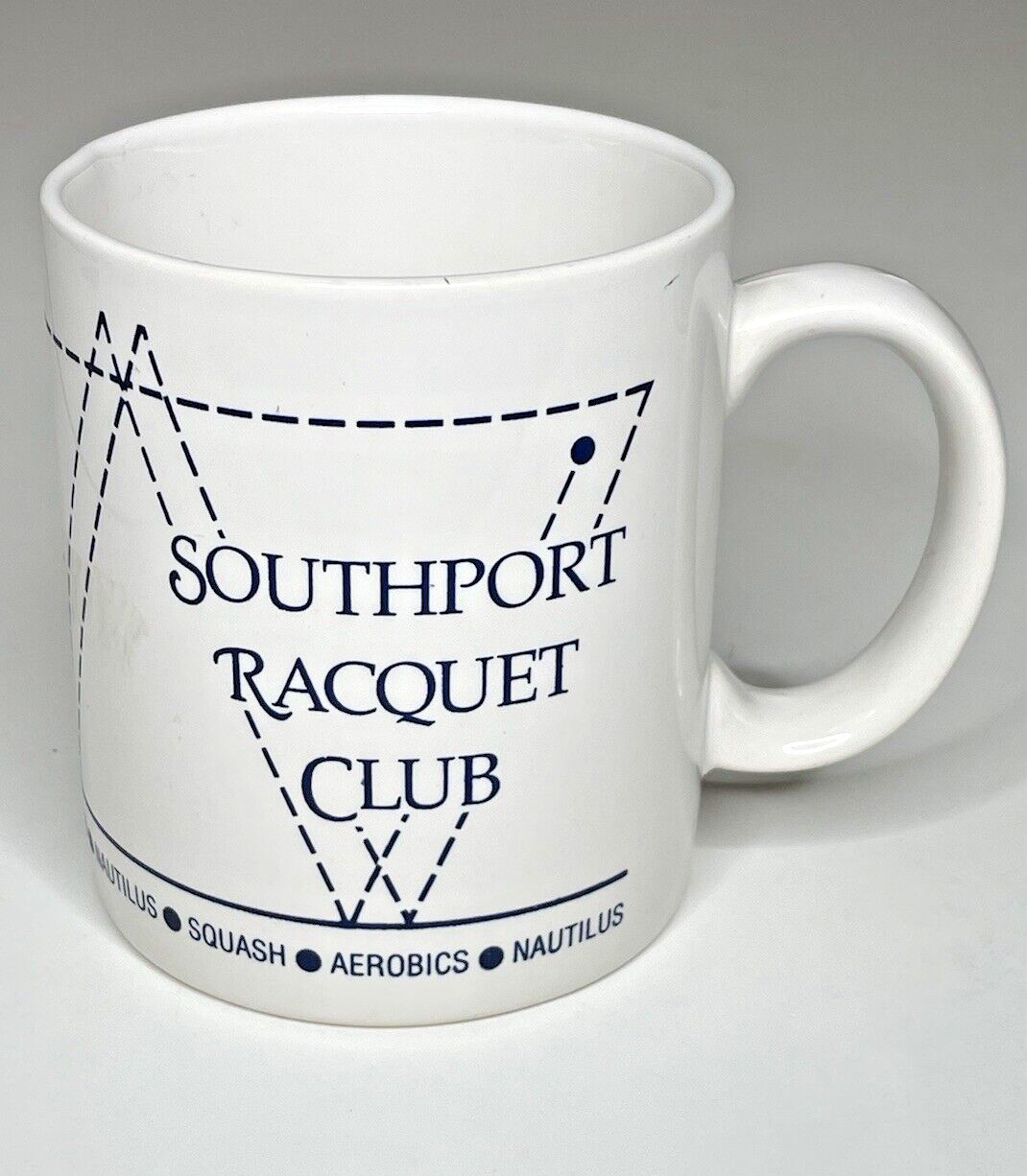 Southport Racquet Club Connecticut Mug Cup Squash Aerobics Nautilus VTG 80\'s
