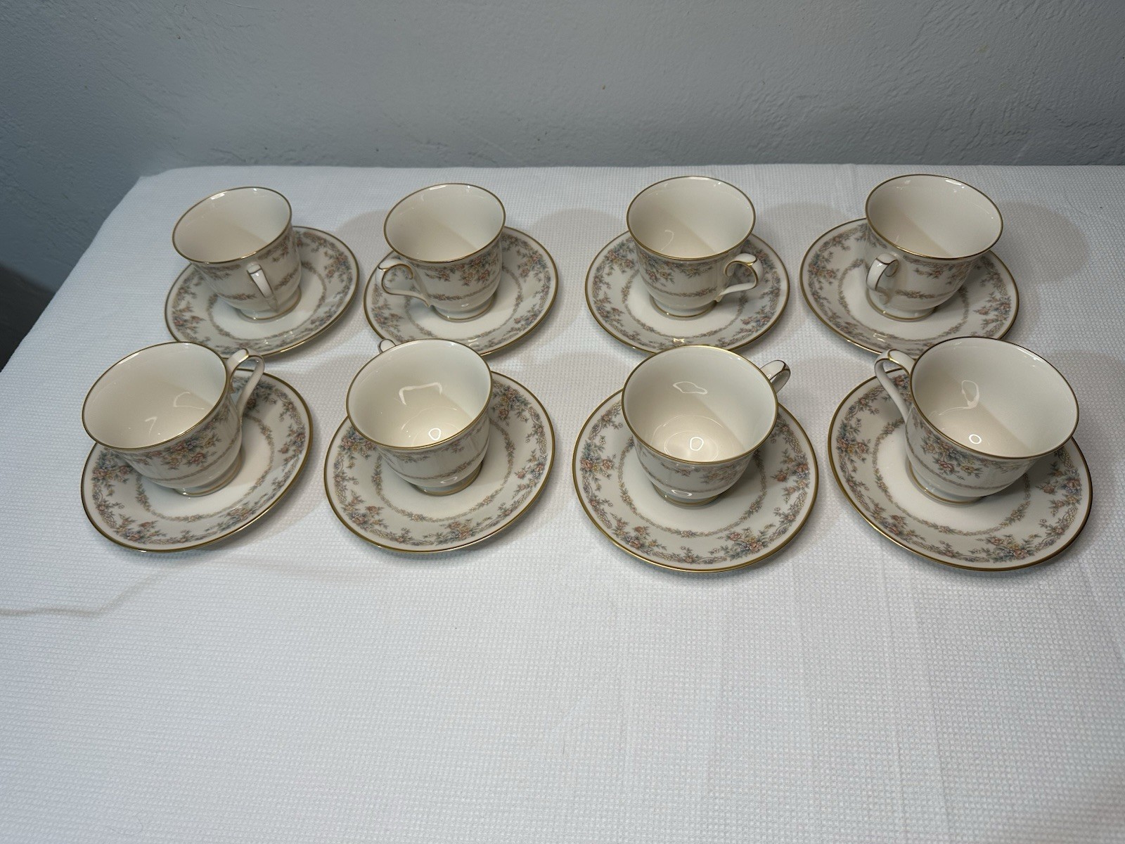 Vintage Set Of 8, Cup And Saucer set,  Noritake 7246 Fine China Made In Japan