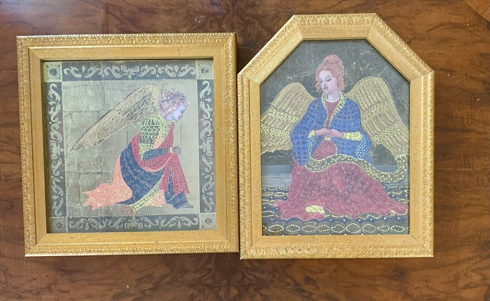 Two Lovely Angel Images In Gold frames 