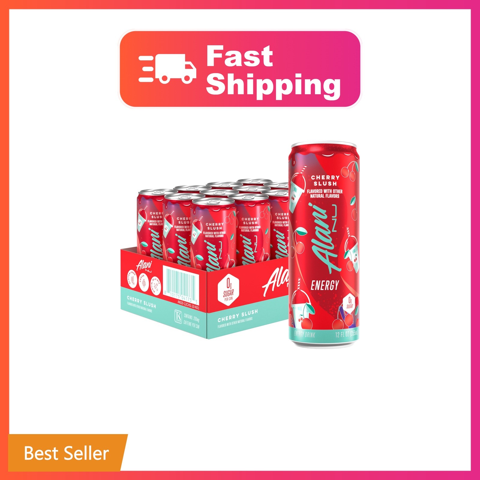 Alani Nu Cherry Slush Sugar Free Energy Drink (Pack of 12)