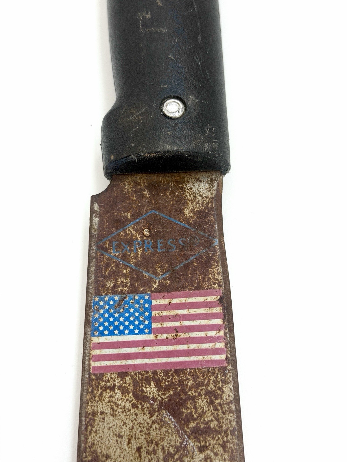 DAMAGED PARTS/REPAIR Vintage Antique Express USA Flag 2’ Foot Bush Machete Knife DAMAGED PARTS/REPAIR Vintage Antique Express USA Flag 2’ Foot Bush Machete Knife