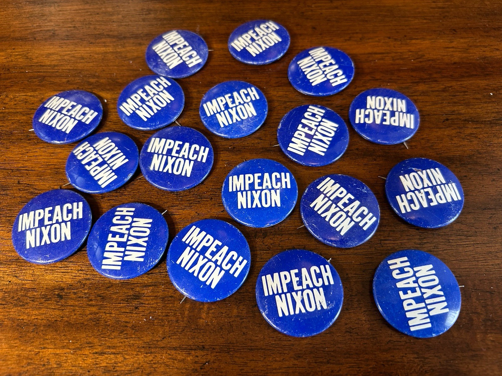 VTG 1973-74 Dove Co. Impeach Nixon Blue Political Pinback Button Watergate 1.5