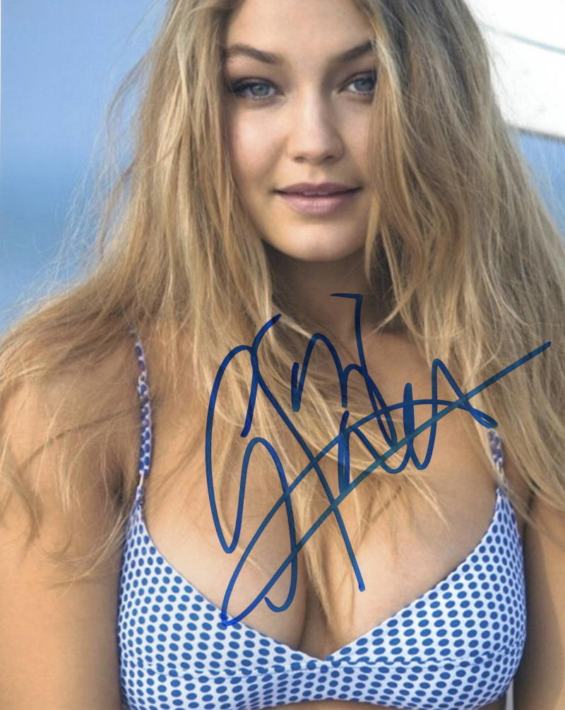 HOT SEXY GIGI HADID SIGNED 8X10 PHOTO MODEL AUTHENTIC AUTOGRAPH COA F
