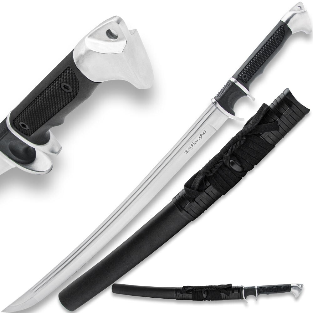 Honshu Sub-Hilt Wakizashi, 20 3/8” Carbon Steel Blade, Scabbard, 28 7/8 Honshu Sub-Hilt Wakizashi, 20 3/8” Carbon Steel Blade, Scabbard, 28 7/8