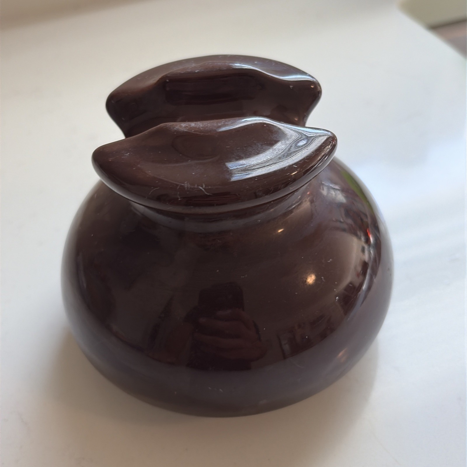 Large Vintage Antique Brown Ceramic Porcelain Electric Power Pole Insulator Large Vintage Antique Brown Ceramic Porcelain Electric Power Pole Insulator