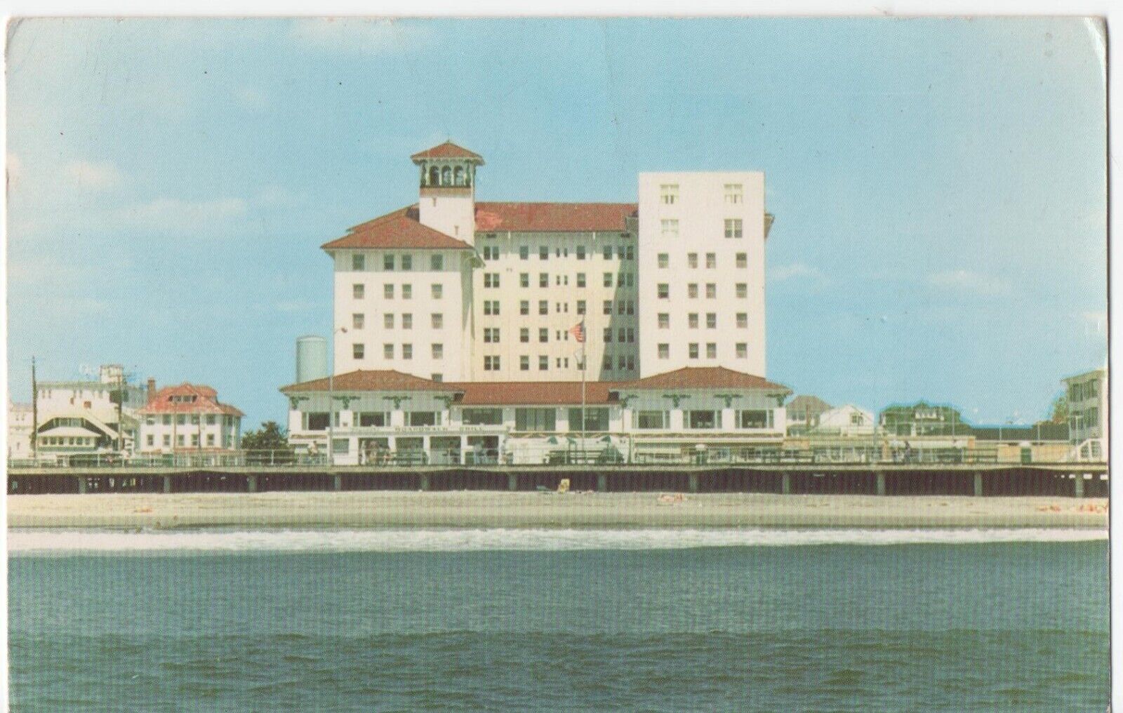 View Of The Flanders Hotel Ocean City New Jersey NJ Vintage Postcard