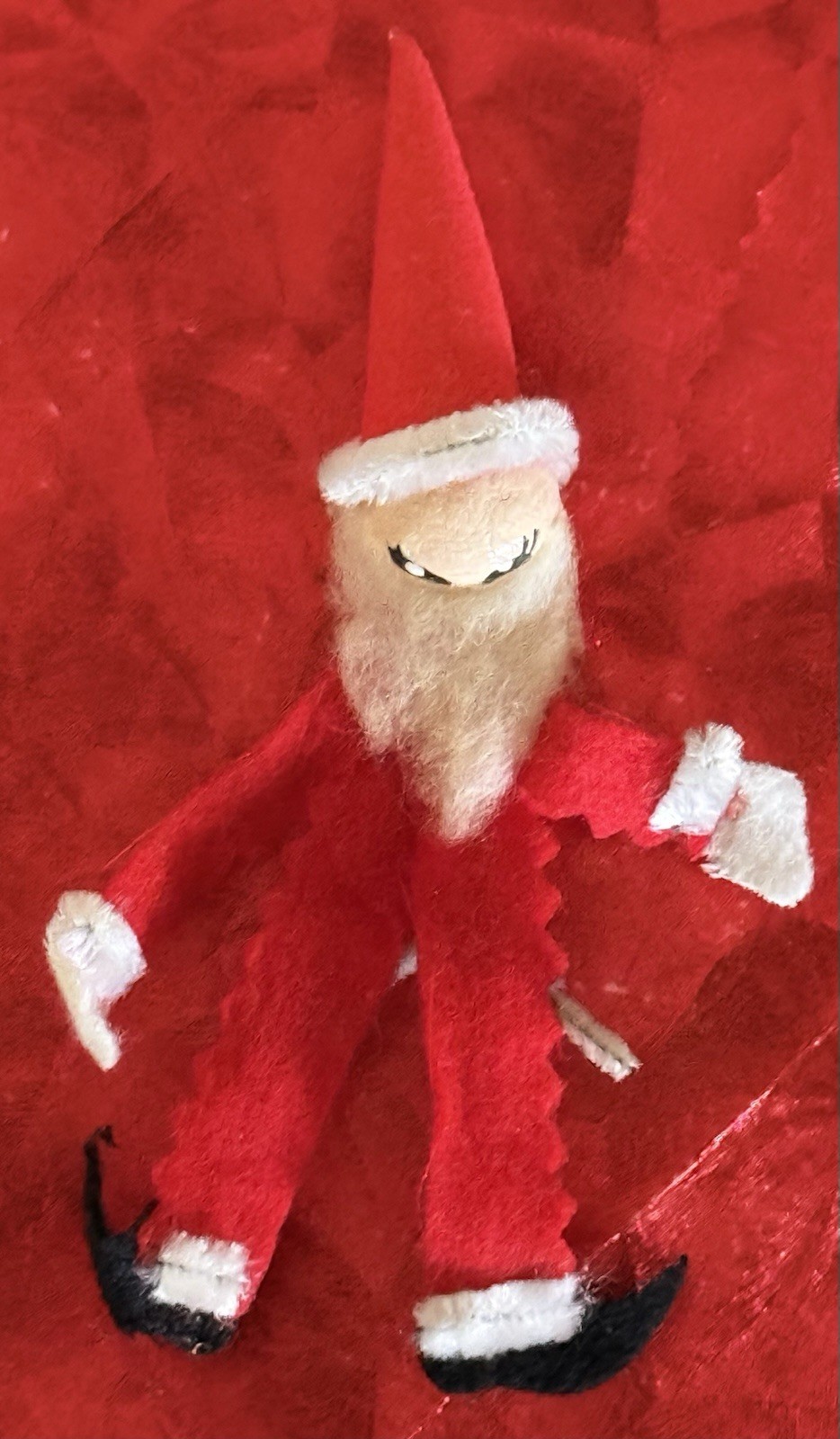 Vintage MCM Spun-Cotton Head Santa Claus Christmas Decoration RARE